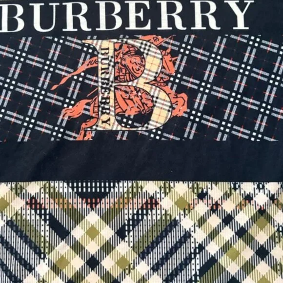 Plaid Logo Graphic T-Shirt Streetwear Designer Inspired Cotton Tee - Picture 6 of 6